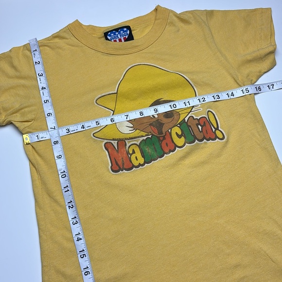 Junk Food “Mamacita” Speedy Gonzalez Yellow Y2K Ringer Tee, Sz L - Picture 10 of 12
